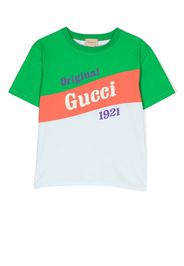 Gucci Kids logo-print striped T-shirt - Verde