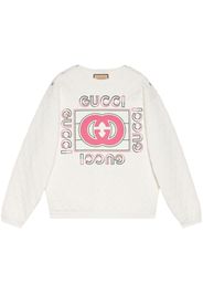 Gucci logo-print quilted sweatshirt - Bianco