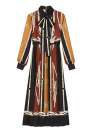 Gucci equestrian-print silk maxi dress - Nero