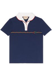 Gucci Kids torchon cotton polo shirt - Blu