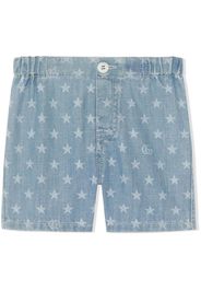 Gucci Kids star-print denim shorts - Blu