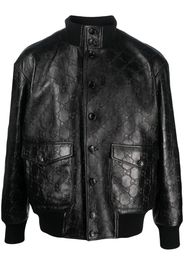 Gucci all-over GG-pattern leather jacket - Nero