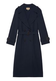 Gucci double-breasted wool trench coat - Blu