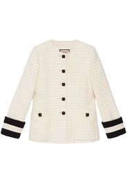 Gucci button-up tweed jacket - Bianco