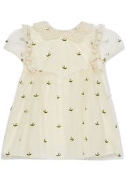 Gucci Kids Abito con ricamo - Bianco