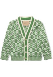 Gucci Kids Baby Interlocking G check cotton cardigan - Verde
