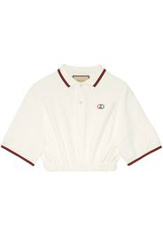 Gucci embroidered-logo short-sleeved polo shirt - Bianco
