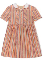 Gucci Kids striped Oxford cotton dress - Arancione