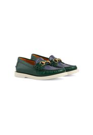 Gucci Kids plain leather loafers - Verde