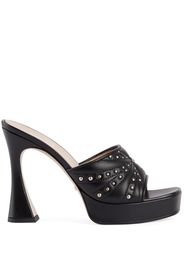 Gucci cystal embellished heeled mules - Nero