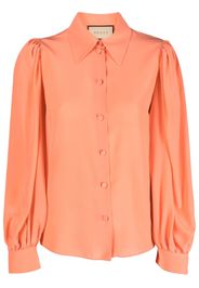 Gucci long-sleeve silk shirt - Arancione