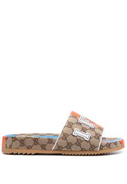 Gucci GG canvas logo-patch slides - Toni neutri