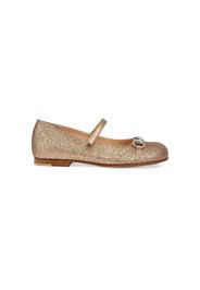 Gucci Kids Horsebit-detail ballerina shoes - Oro