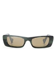 Gucci Eyewear logo-plaque rectangular-frame sunglasses - Verde