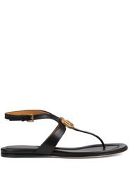 Gucci Double G leather thong sandals - Nero