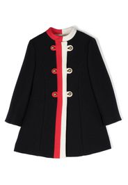 Gucci Kids stripe-detail duffle coat - Blu