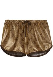 Gucci metallic monogram drawstring shorts - Oro