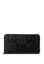 Gucci Portafoglio Jumbo GG in pelle con zip - Nero