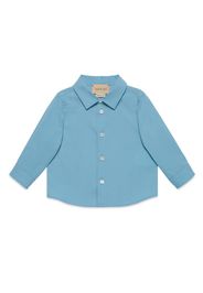 Gucci Kids Camicia con patch Incrocio GG Web - Blu