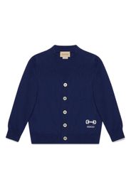Gucci Kids logo-print cotton cardigan - Blu