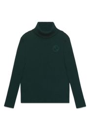 Gucci Kids logo-embroidered ribbed wool jumper - Verde