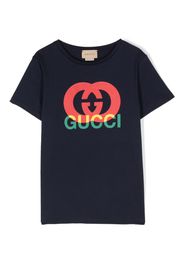 Gucci Kids logo-print cotton T-shirt - Blu