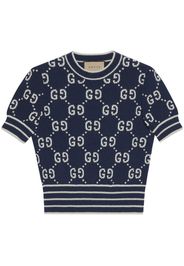 Gucci Double G logo jacquard top - Blu