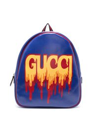 Gucci Kids Zaino con stampa in finta pelle - Blu