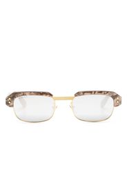 Gucci Eyewear logo-lettering rectangle-frame sunglasses - Marrone