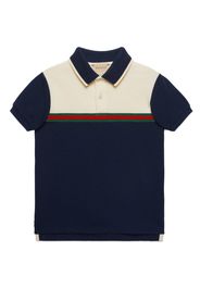 Gucci Kids Polo con decorazione Web - Blu