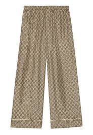 Gucci GG Supreme silk pallazzo trousers - Marrone
