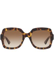 Gucci Eyewear Occhiali da sole squadrati con effetto tartarugato - Marrone