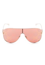 Gucci Eyewear logo-lettering mask-frame sunglasses - Rosa