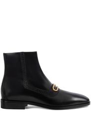 Gucci Geometric G leather boots - Nero