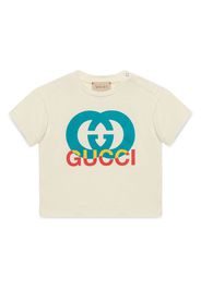 Gucci Kids Interlocking G-logo cotton T-shirt - Bianco