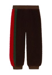 Gucci Kids Web faux-shearling track pants - Marrone