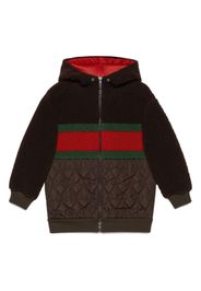 Gucci Kids Interlocking G faux-shearling hoodie - Marrone