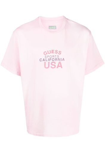 GUESS USA logo-print cotton T-shirt - Rosa
