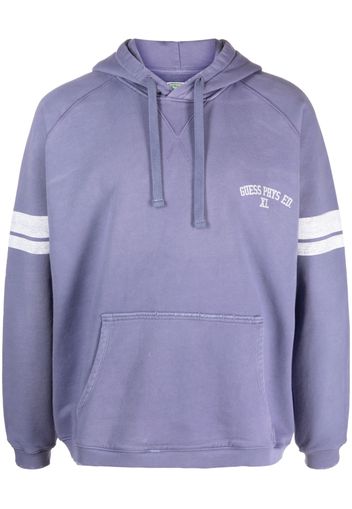 GUESS USA slogan-print striped hoodie - Viola