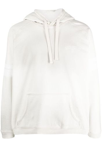 GUESS USA slogan-print striped hoodie - Bianco