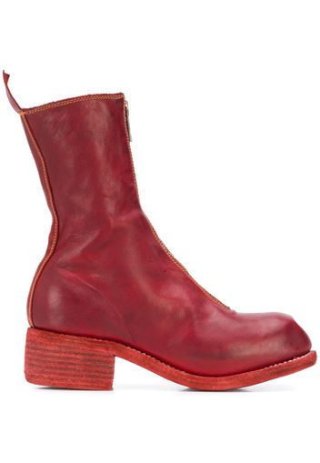 calf-length zip-up boots