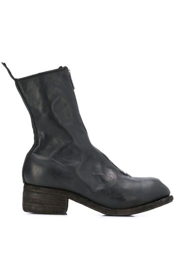 mid-calf zip-up boots