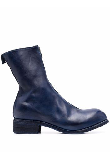 Guidi front-zip round-toe boots - Blu