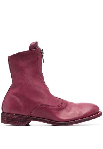 Guidi zip-up leather ankle boots - Rosa