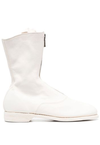 Guidi round-toe leather boots - Bianco