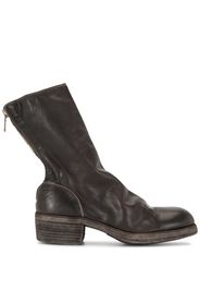 zip-up leather ankle boots