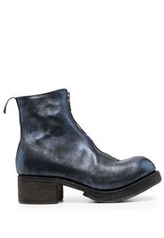 Guidi metallic-sheen leather boots - Blu