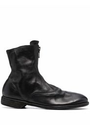 Guidi leather zip-front ankle boots - Nero