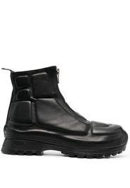 Guidi zip-front leather ankle boots - Nero