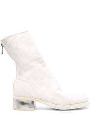 Guidi zip-fastening leather boots - Bianco